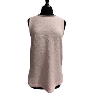 Halogen Light Pink Textured Embellished Neckline Tank Top Sz S